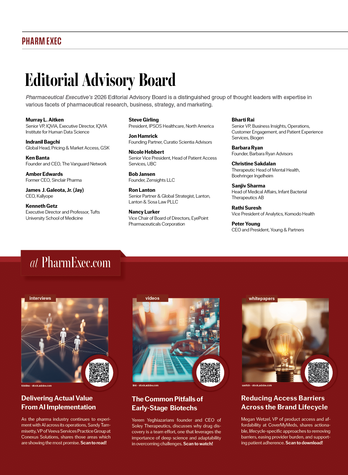 A red and white page with a list of names and titles. AI generated content