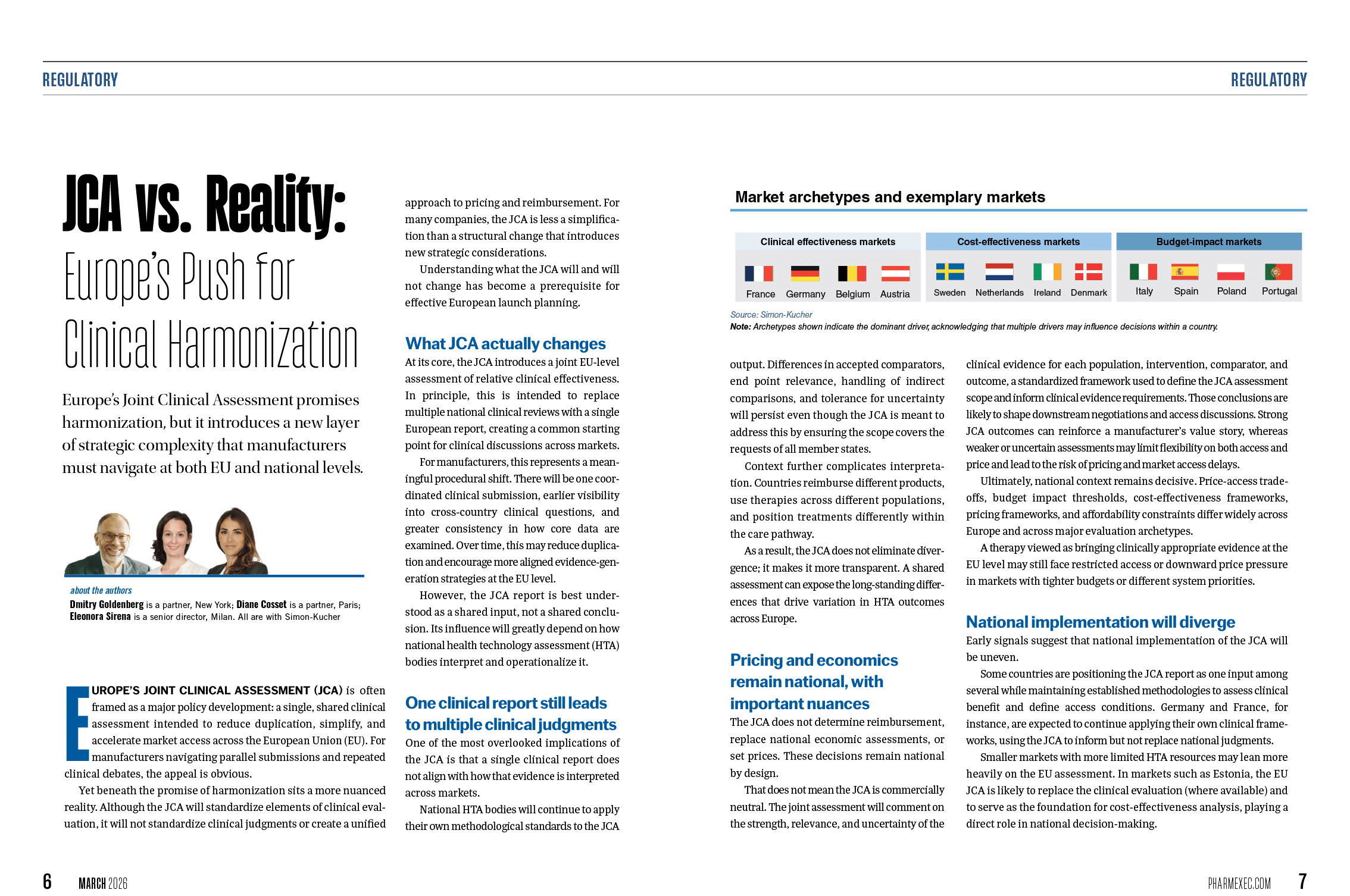 A magazine article discusses the topic of medical harmonization in Europe. The article features a photo of two women on the left side and a map of Europe on the right side. The text is written in a black and white style, giving the article a professional appearance. AI generated content