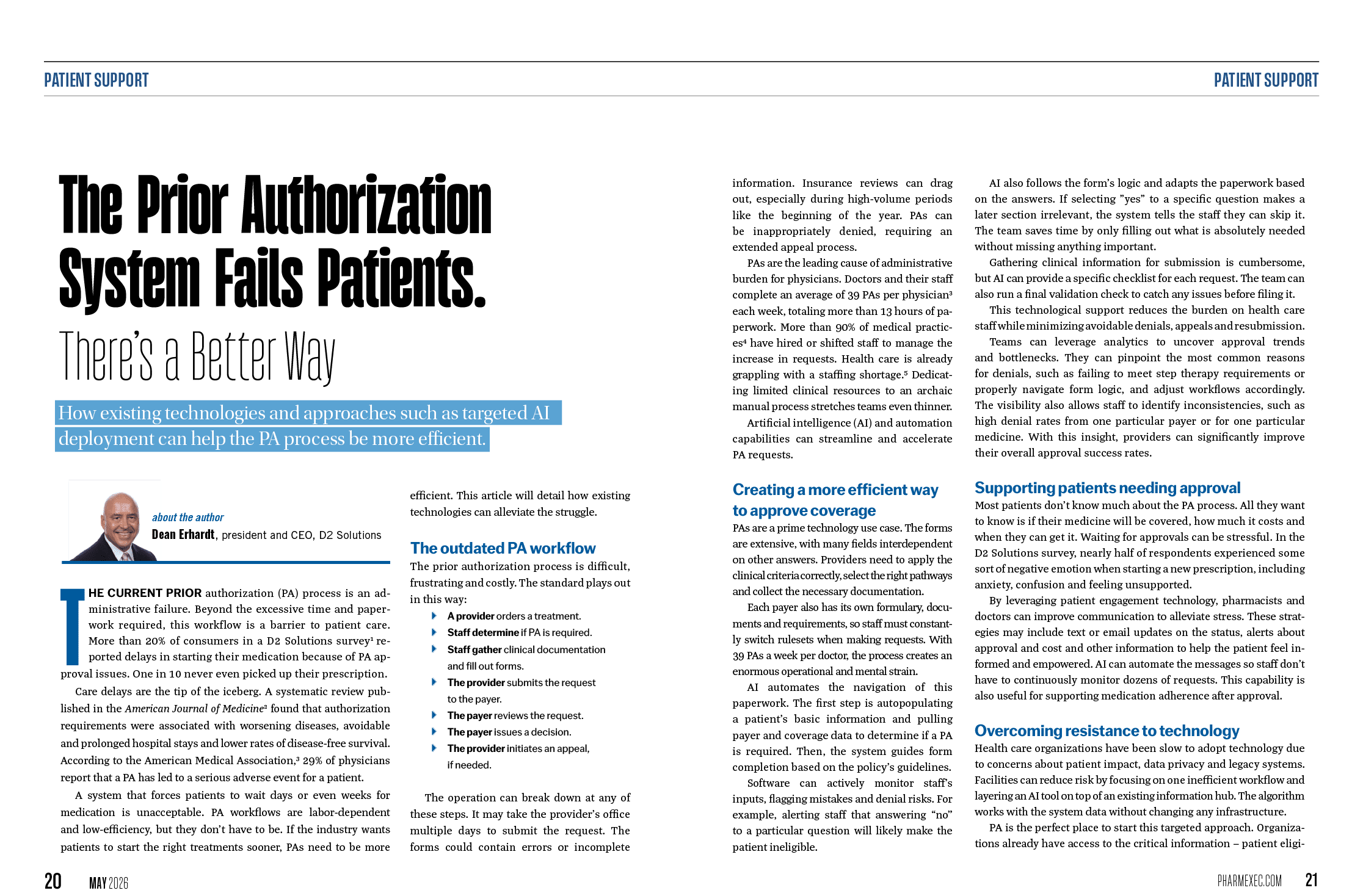 A magazine article about the prior authorization system. Description generated by AI