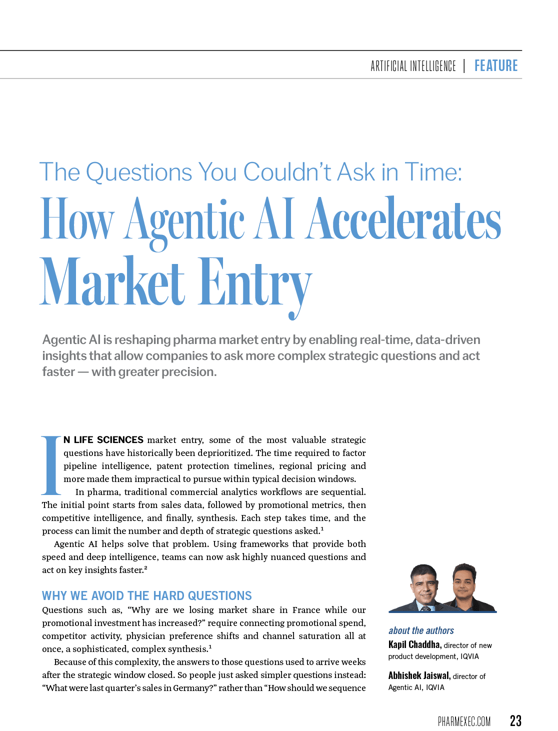 A magazine cover with a blue background and white text. Description generated by AI